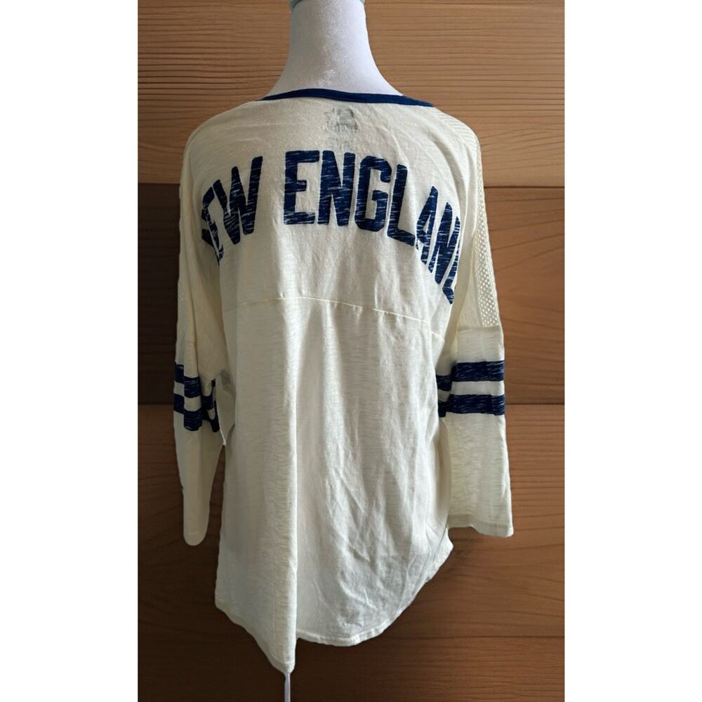 VTG New England Patriots Shirt 2XL Womens STARTER White 3/4 Jersey Sleeve 1990s - Picture 2 of 13